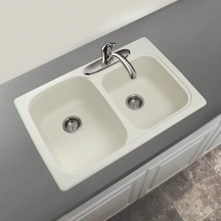 Swanstone 33x22" Drop-In Double Bowl Kitchen Sink