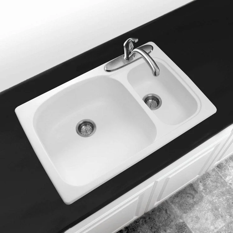 Swanstone 33x22" Drop-In Double Large/Small Bowl Kitchen Sink