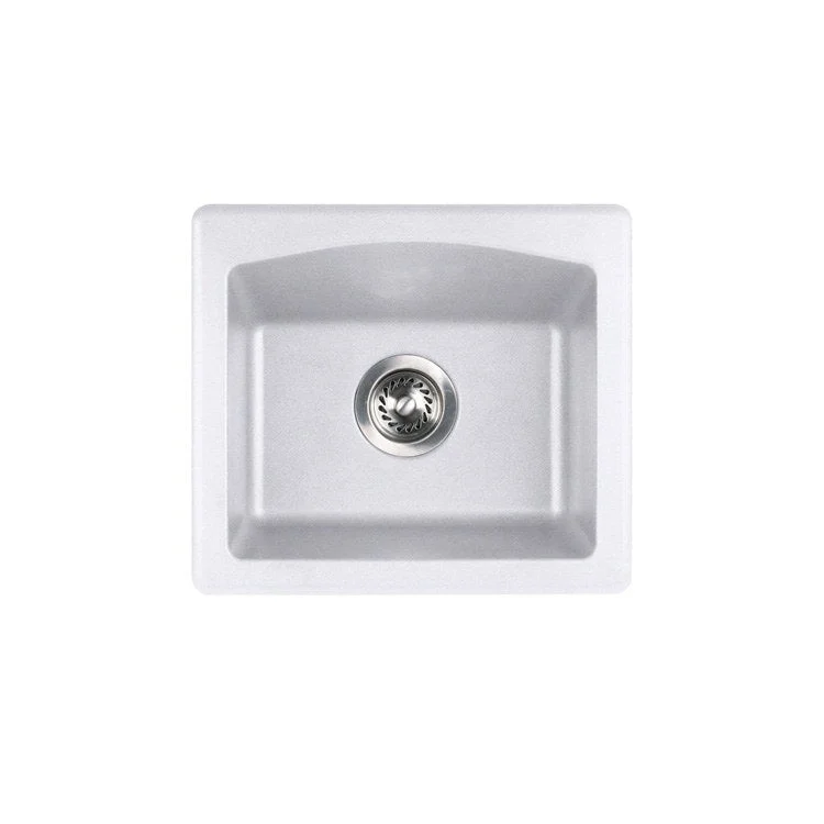 Bar Sink 15 x 13 x 7 Inch Single Bowl Entertainment 1 Hole Bone