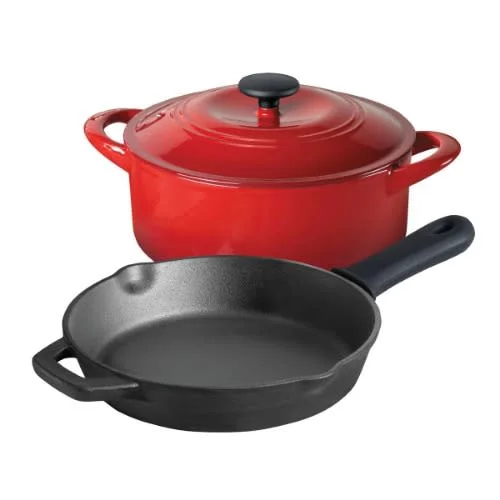 Tramontina Cast Iron Cookware Set - Red - 3-pcs