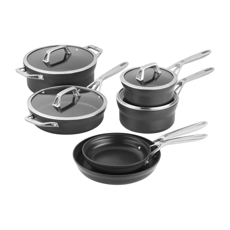 Motion 10-Piece Hard Anodized Nonstick Aluminum Cookware Set