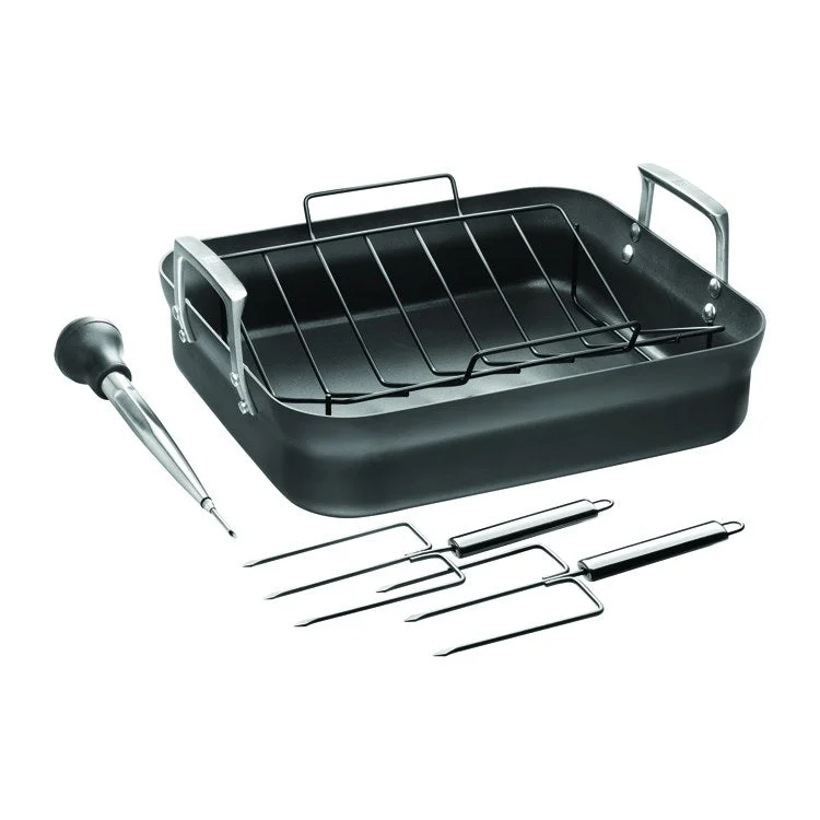 Motion 16" x 14" Hard Anodized Nonstick Aluminum Roasting Pan